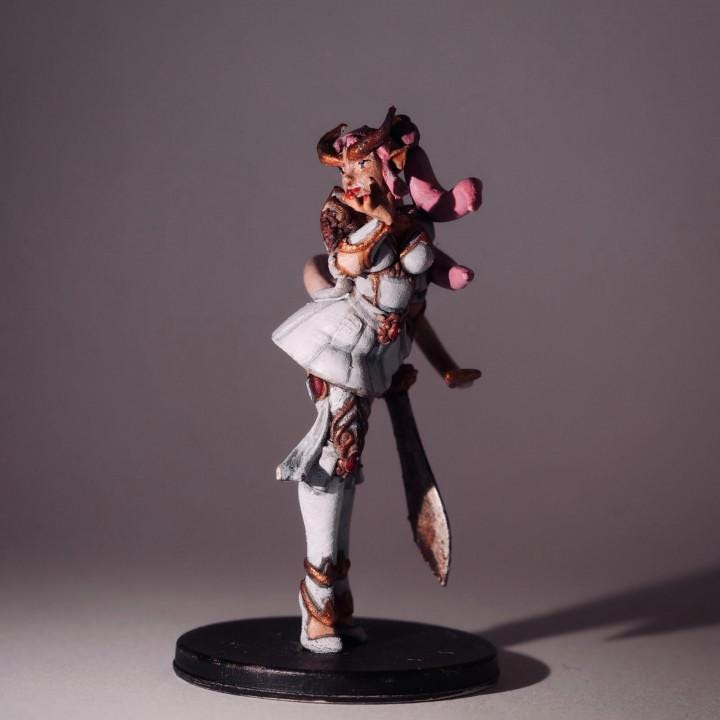 Sailor Glyth - Tielfing Magical Girl (Medium) - Tabletop Figure for Dungeons & Dragons, DnD, Pathfinder RPGs, TTRPG