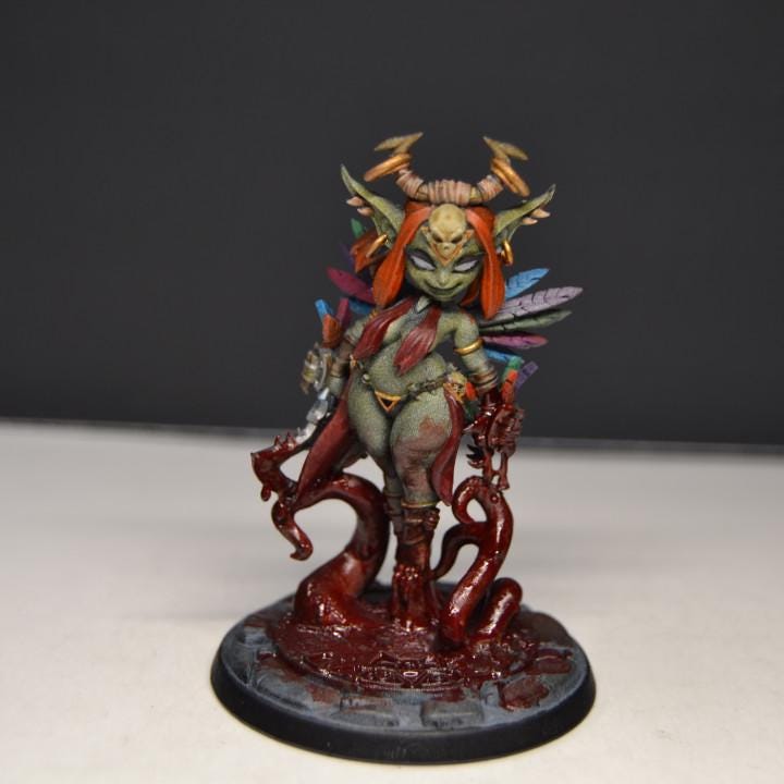 Magglubiyette, Goblin Blood-Goddess (Medium) - Tabletop Figure for Dungeons & Dragons, DnD, Pathfinder RPGs, TTRPG