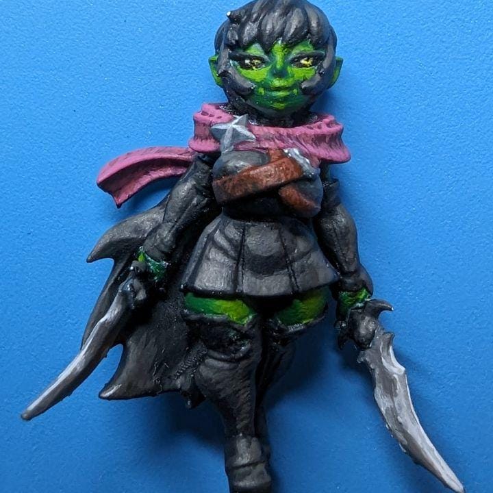 Rinny, The Halfling Rogue (Medium) - Tabletop Figure for Dungeons & Dragons, DnD, Pathfinder RPGs, TTRPG