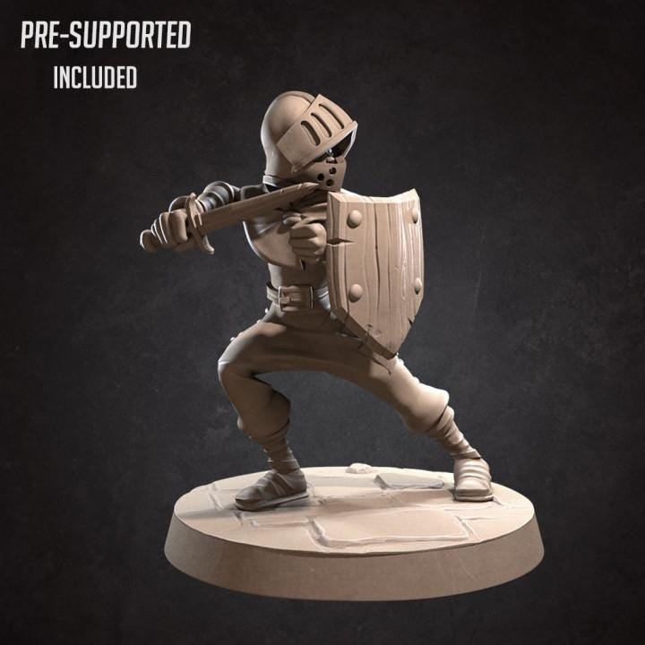 Young Fighter Squire (Medium) - Tabletop Figure for Dungeons & Dragons, DnD, Pathfinder RPGs, TTRPG