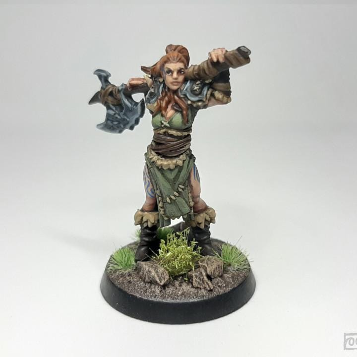 Irya, The Barbarian (Medium) - Tabletop Figure for Dungeons & Dragons, DnD, Pathfinder RPGs, TTRPG