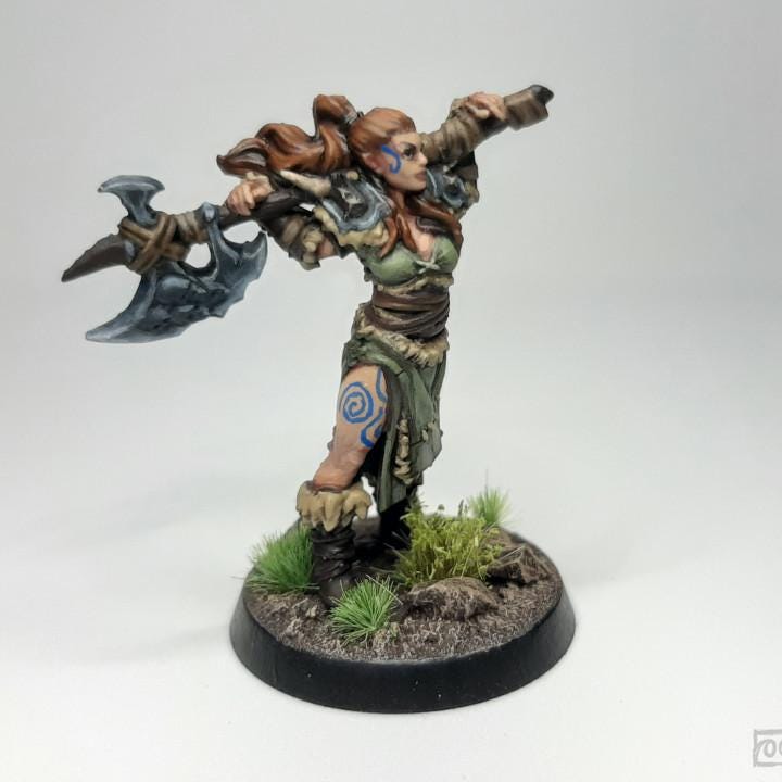 Irya, The Barbarian (Medium) - Tabletop Figure for Dungeons & Dragons, DnD, Pathfinder RPGs, TTRPG