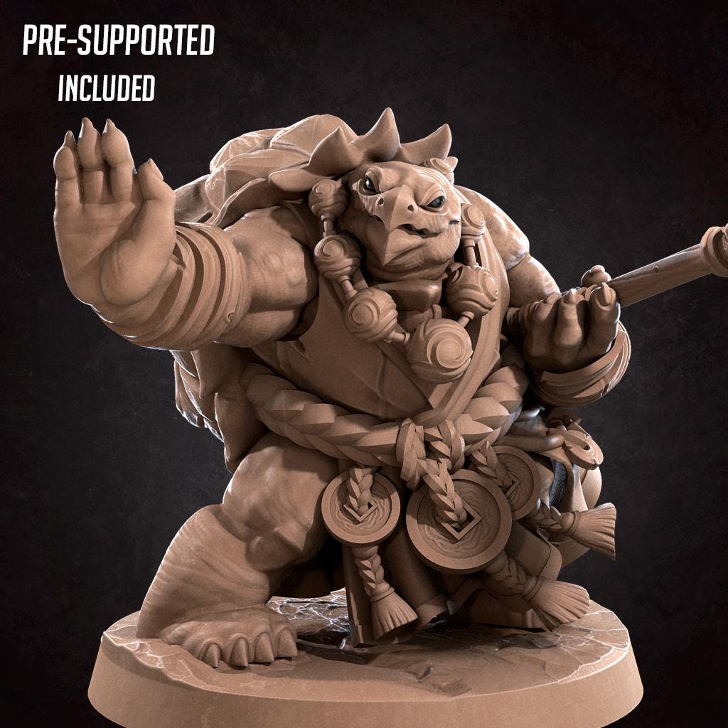 Tortle Monk (Large) - Tabletop Figure for Dungeons & Dragons, DnD, Pathfinder RPGs, TTRPG