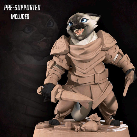 Cat Rogue (Medium) - Tabletop Figure for Dungeons & Dragons, DnD, Pathfinder RPGs, TTRPG