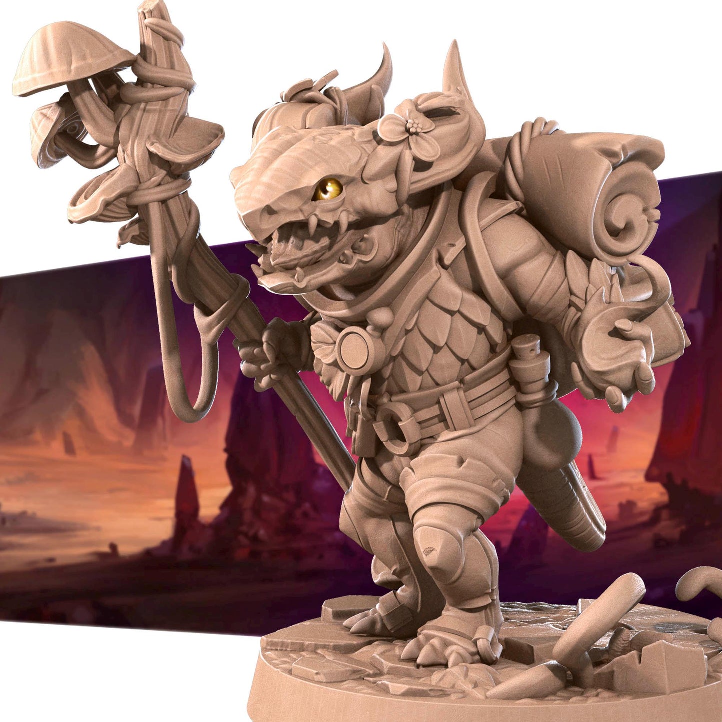 Kobold Druid (Medium) - Tabletop Figure for Dungeons & Dragons, DnD, Pathfinder RPGs, TTRPG