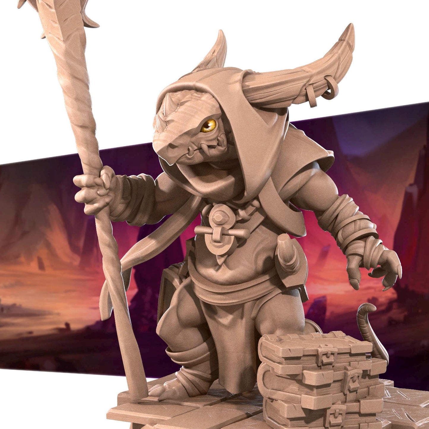 Nikko, The Kobold Cleric (Medium) - Tabletop Figure for Dungeons & Dragons, DnD, Pathfinder RPGs, TTRPG