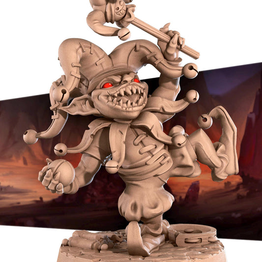 Jennis, The Goblin Jester (Medium) - Tabletop Figure for Dungeons & Dragons, DnD, Pathfinder RPGs, TTRPG