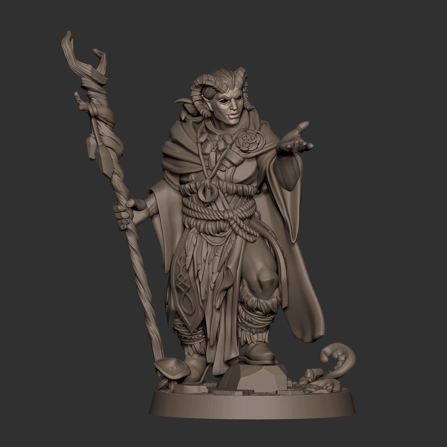 Tiefling Druid (Medium) - Tabletop Figure for Dungeons & Dragons, DnD, Pathfinder RPGs, TTRPG