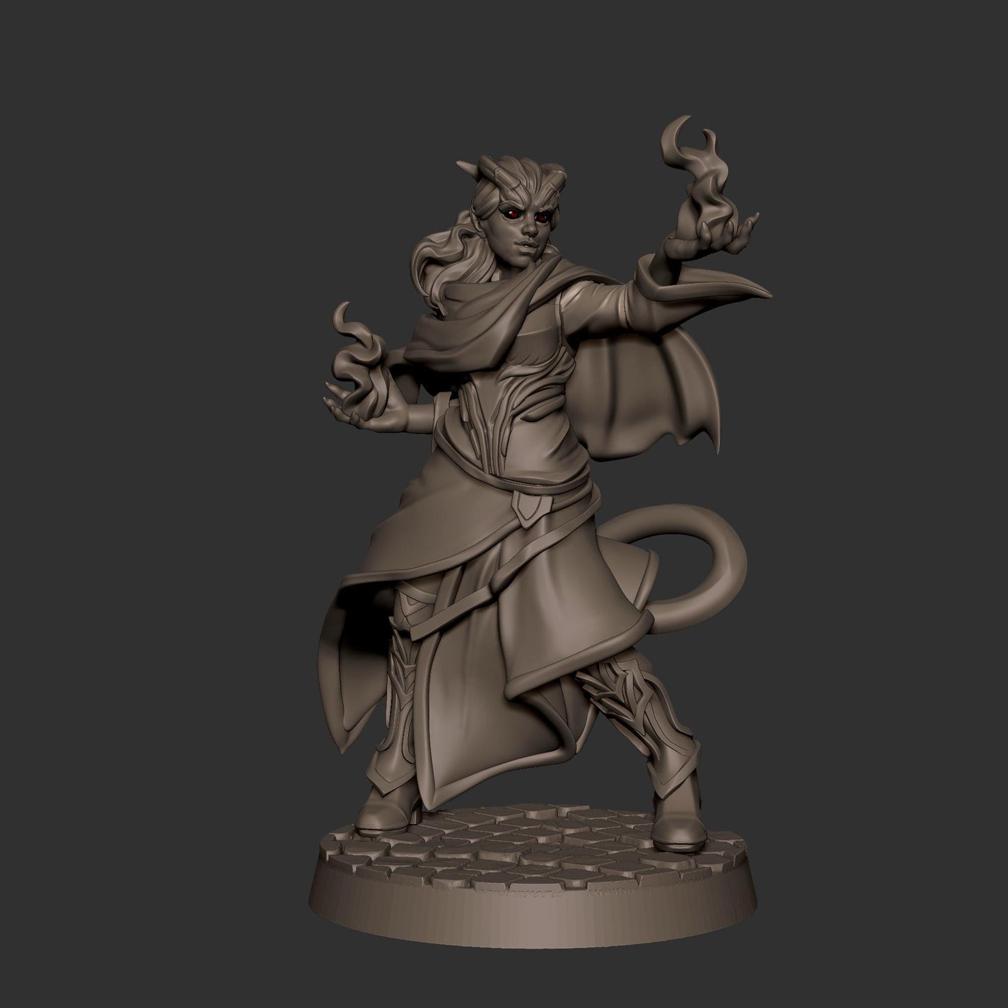 Tiefling Sorceress (Medium) - Tabletop Figure for Dungeons & Dragons, DnD, Pathfinder RPGs, TTRPG