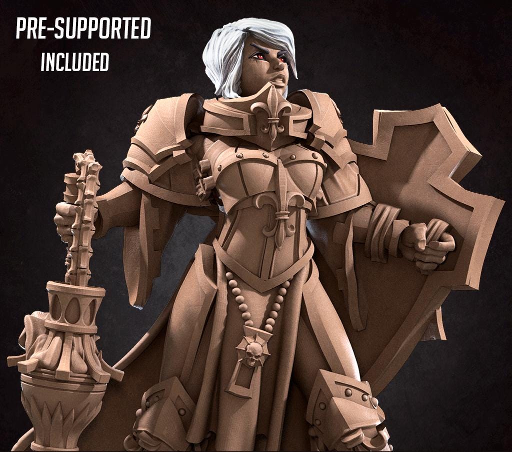 Diana, The War Sister Purifier (Medium) - Tabletop Figure for Dungeons & Dragons, DnD, Pathfinder RPGs, TTRPG