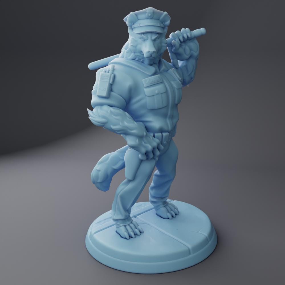 K9 Officer (Medium) - Tabletop Figure for Dungeons & Dragons, DnD, Pathfinder RPGs, TTRPG