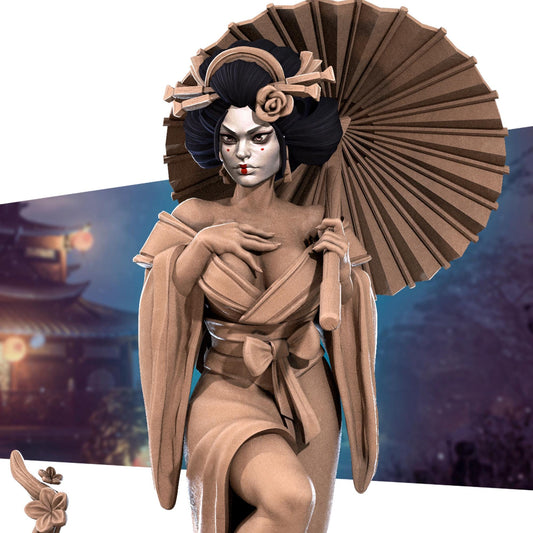 Higanbana, The Venomous Geisha (Medium) - Tabletop Figure for Dungeons & Dragons, DnD, Pathfinder RPGs, TTRPG