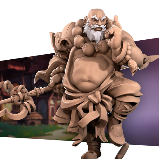 Bob Salot, The Chunky Monk (Medium) - Tabletop Figure for Dungeons & Dragons, DnD, Pathfinder RPGs, TTRPG