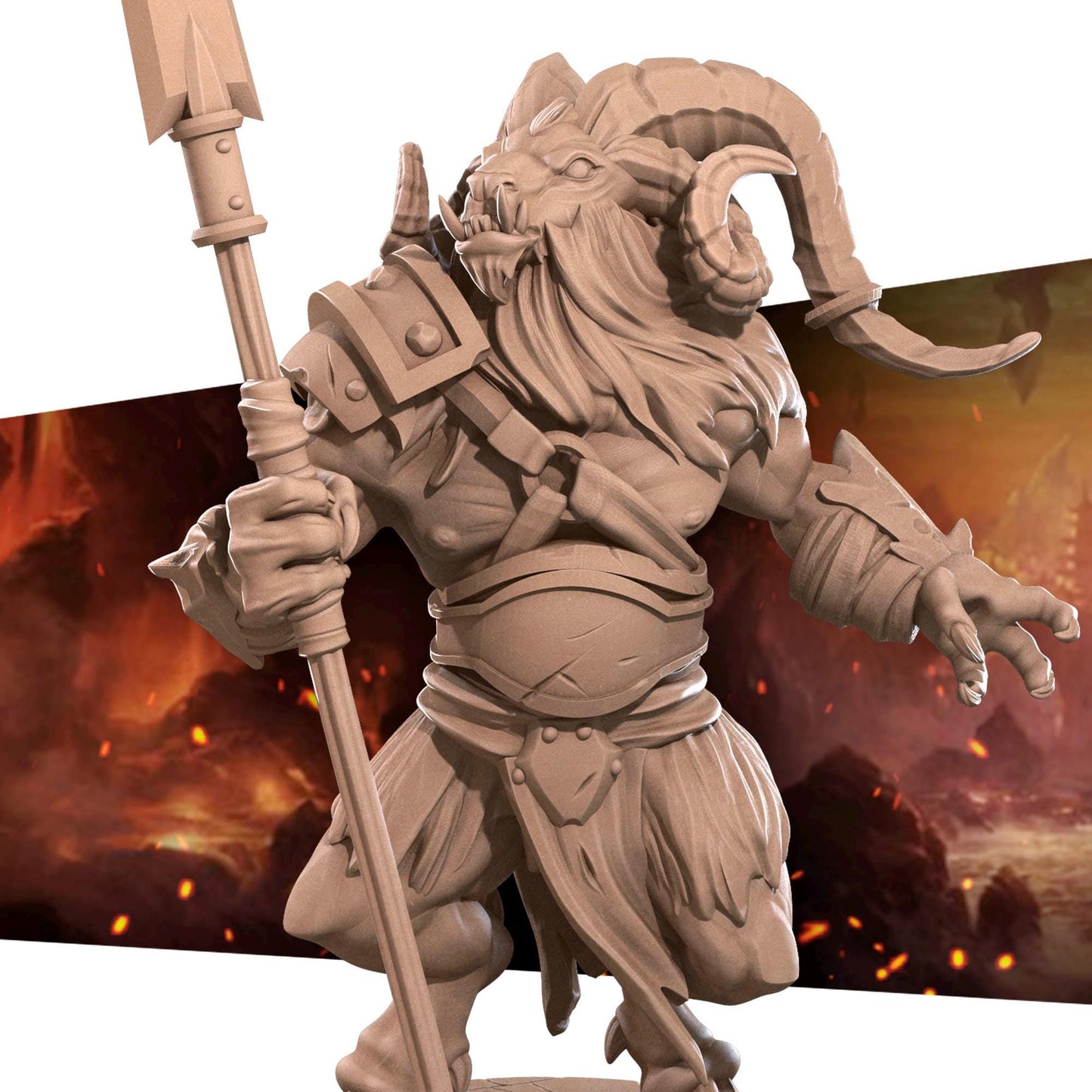 Goatman Boss (Large) - Tabletop Figure for Dungeons & Dragons, DnD, Pathfinder RPGs, TTRPG