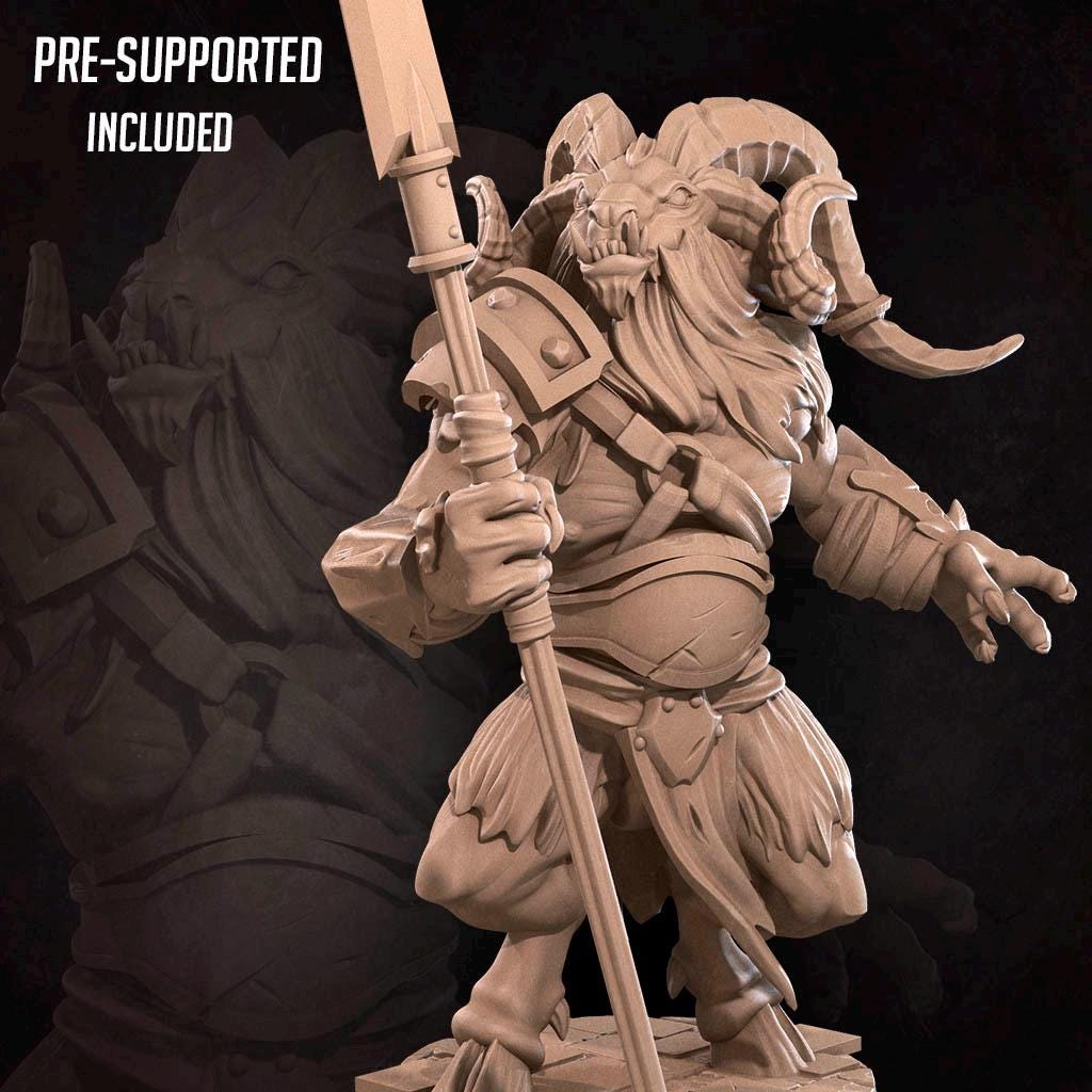 Goatman Boss (Large) - Tabletop Figure for Dungeons & Dragons, DnD, Pathfinder RPGs, TTRPG