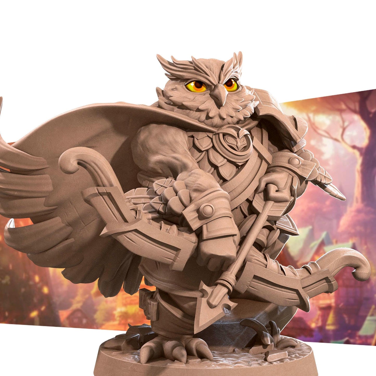 Owlfolk Ranger (Medium) - Tabletop Figure for Dungeons & Dragons, DnD, Pathfinder RPGs, TTRPG