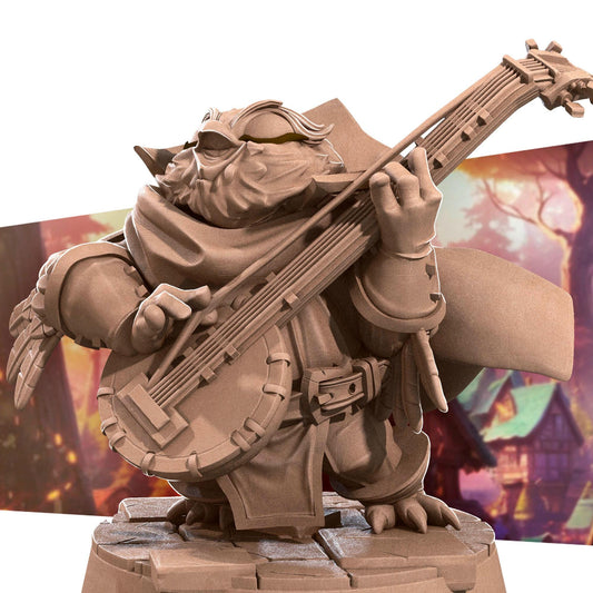 Owlfolk Bard (Medium) - Tabletop Figure for Dungeons & Dragons, DnD, Pathfinder RPGs, TTRPG