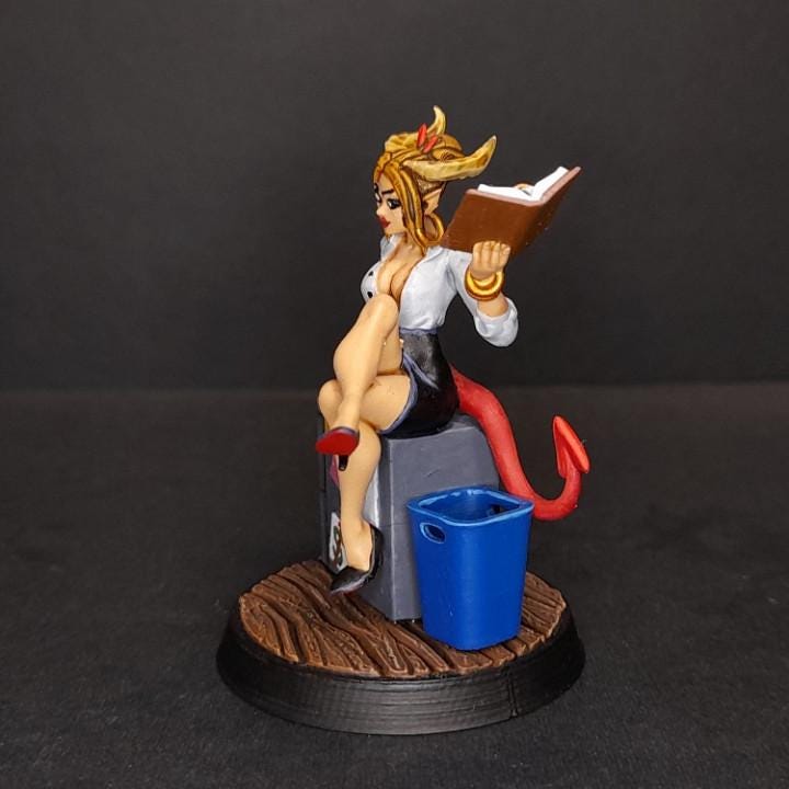 Stacy The Succubus Accountant (Medium) - Tabletop Figure for Dungeons & Dragons, DnD, Pathfinder RPGs, TTRPG