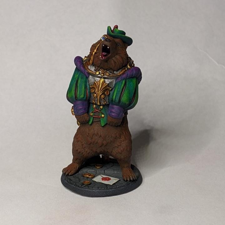 Sir Bearington The Knight (Medium) - Tabletop Figure for Dungeons & Dragons, DnD, Pathfinder RPGs, TTRPG