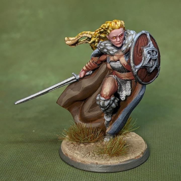 Hilde, The Shieldmaiden (Medium) - Tabletop Figure for Dungeons & Dragons, DnD, Pathfinder RPGs, TTRPG