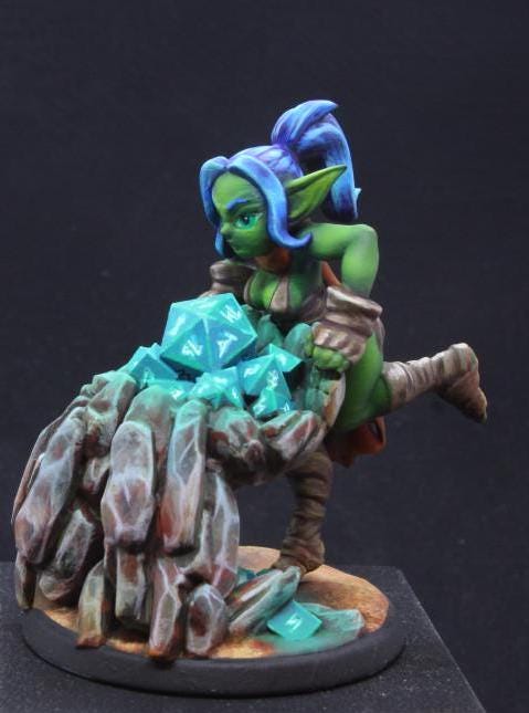 Dice Goblin (Medium) - Tabletop Figure for Dungeons & Dragons, DnD, Pathfinder RPGs, TTRPG