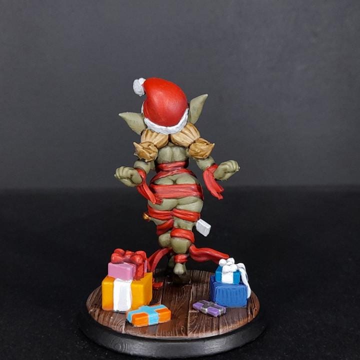 Holiday Goblin Pinup (Medium) - Tabletop Figure for Dungeons & Dragons, DnD, Pathfinder RPGs, TTRPG