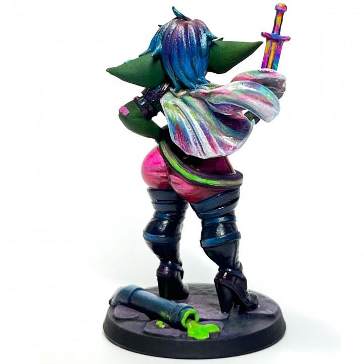 Meryl, The Goblin Rogue (Medium) - Tabletop Figure for Dungeons & Dragons, DnD, Pathfinder RPGs, TTRPG