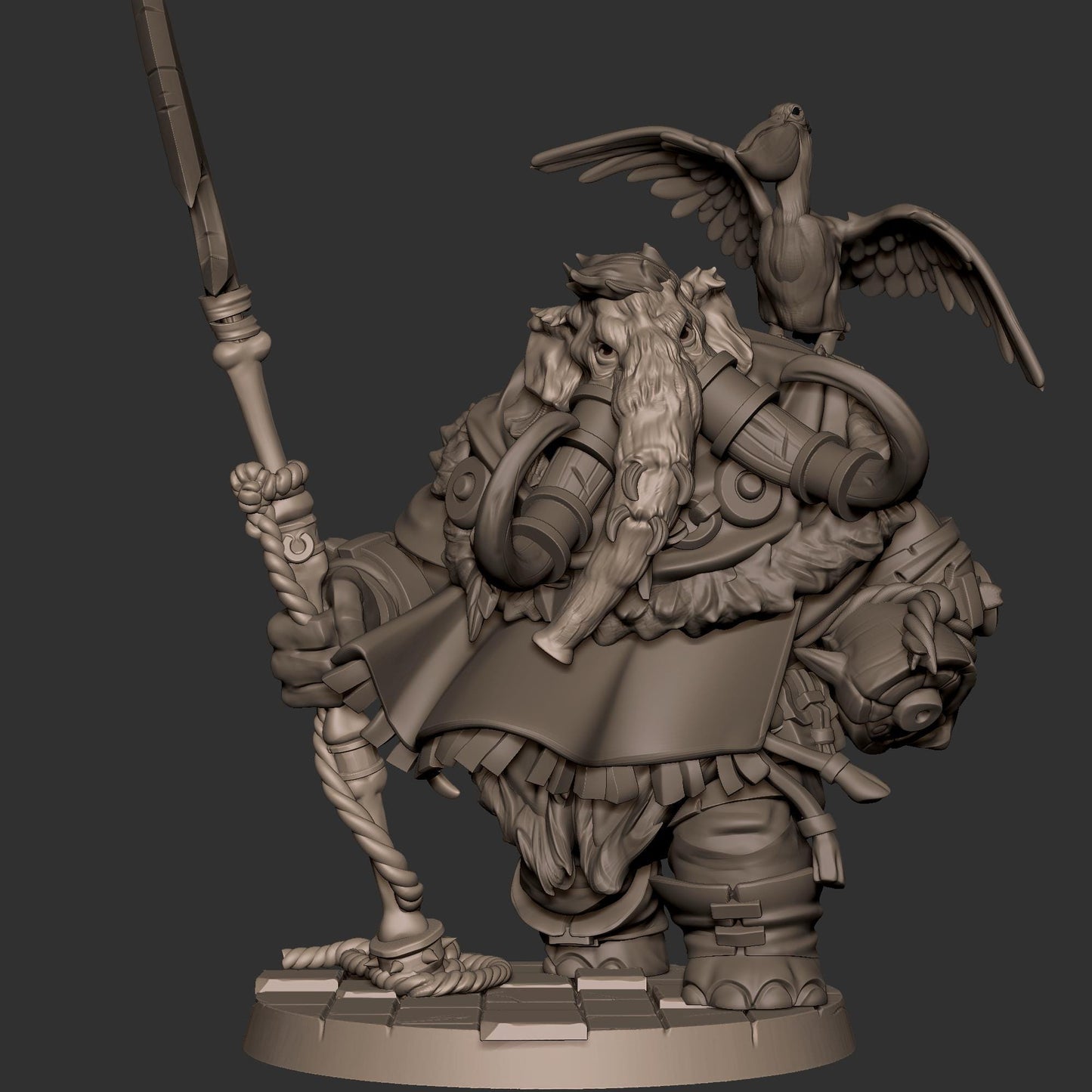 Odron, The Loxodon Hunter (Large) - Tabletop Figure for Dungeons & Dragons, DnD, Pathfinder RPGs, TTRPG