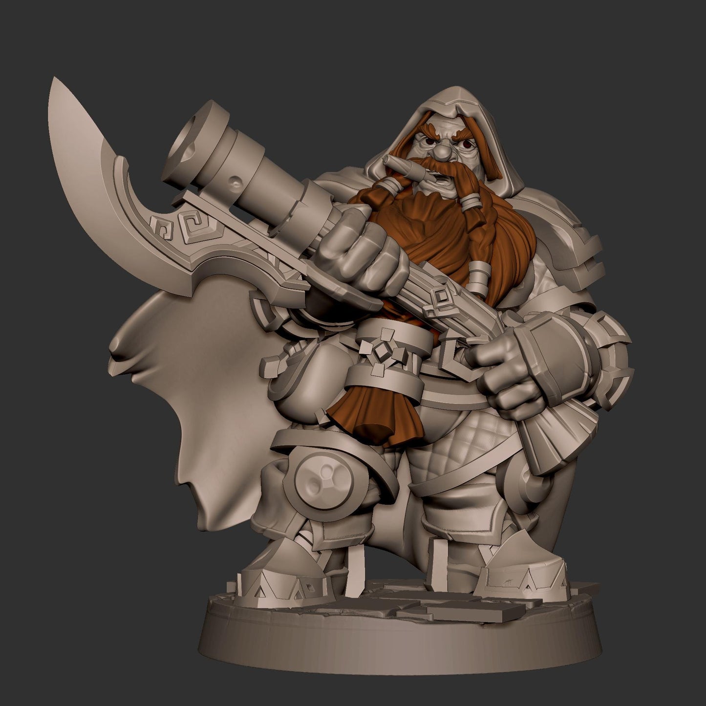 Dwarf Rifleman (Medium) - Tabletop Figure for Dungeons & Dragons, DnD, Pathfinder RPGs, TTRPG