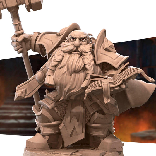 Dwarf High Priest (Medium) - Tabletop Figure for Dungeons & Dragons, DnD, Pathfinder RPGs, TTRPG