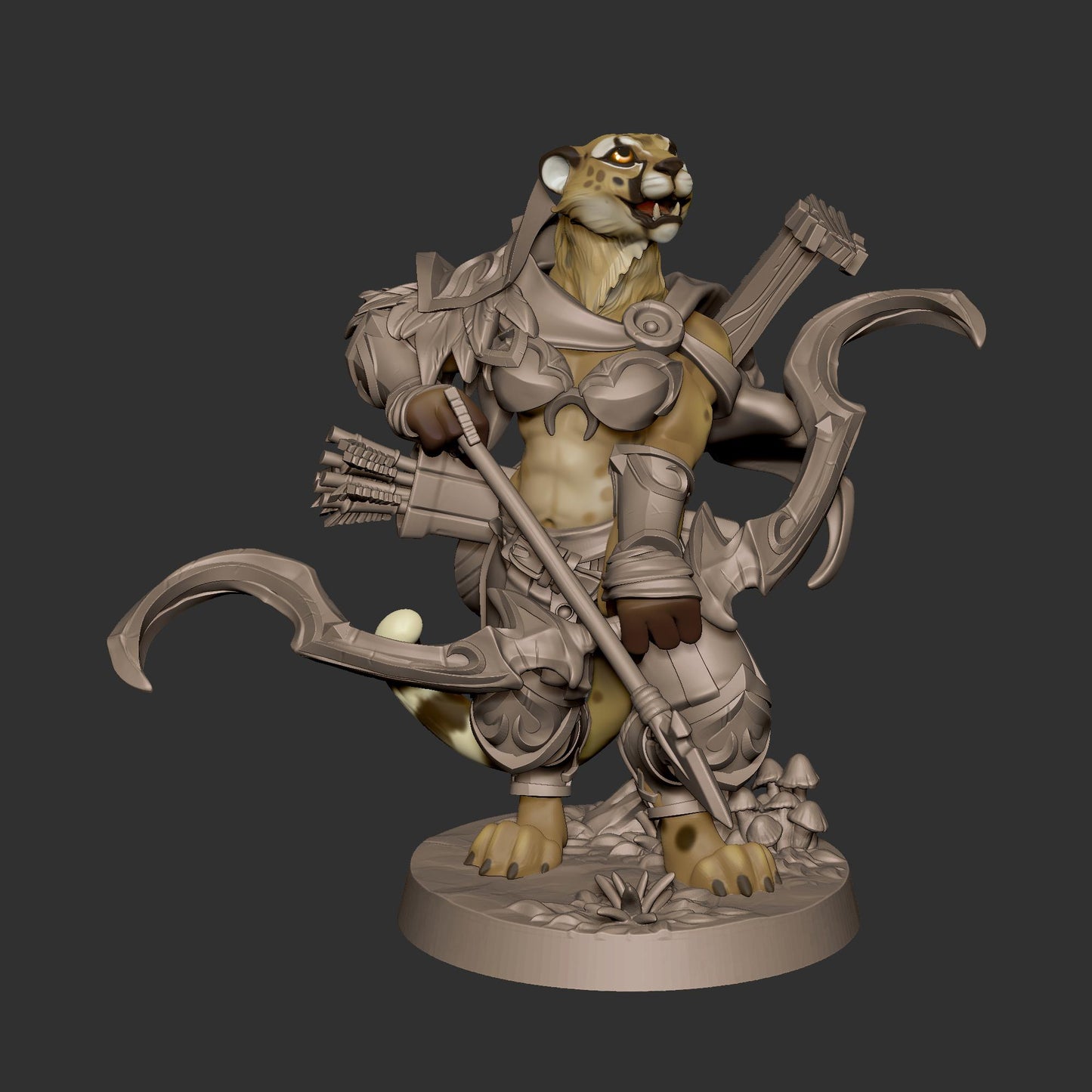 Tabaxi Battle Bard (Medium) - Tabletop Figure for Dungeons & Dragons, DnD, Pathfinder RPGs, TTRPG