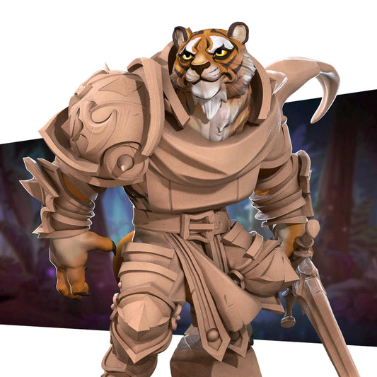 Tabaxi Paladin (Medium) - Tabletop Figure for Dungeons & Dragons, DnD, Pathfinder RPGs, TTRPG