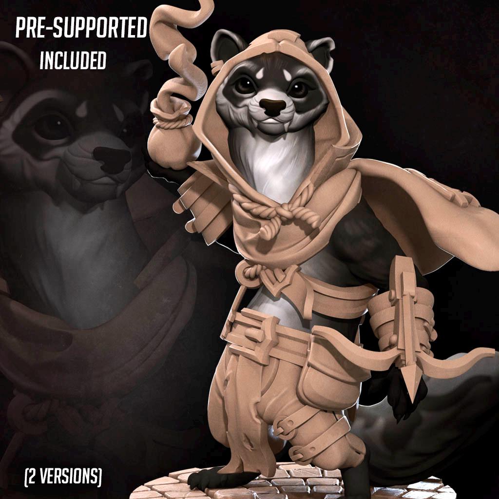 Ferretfolk Rogue (Medium) - Tabletop Figure for Dungeons & Dragons, DnD, Pathfinder RPGs, TTRPG