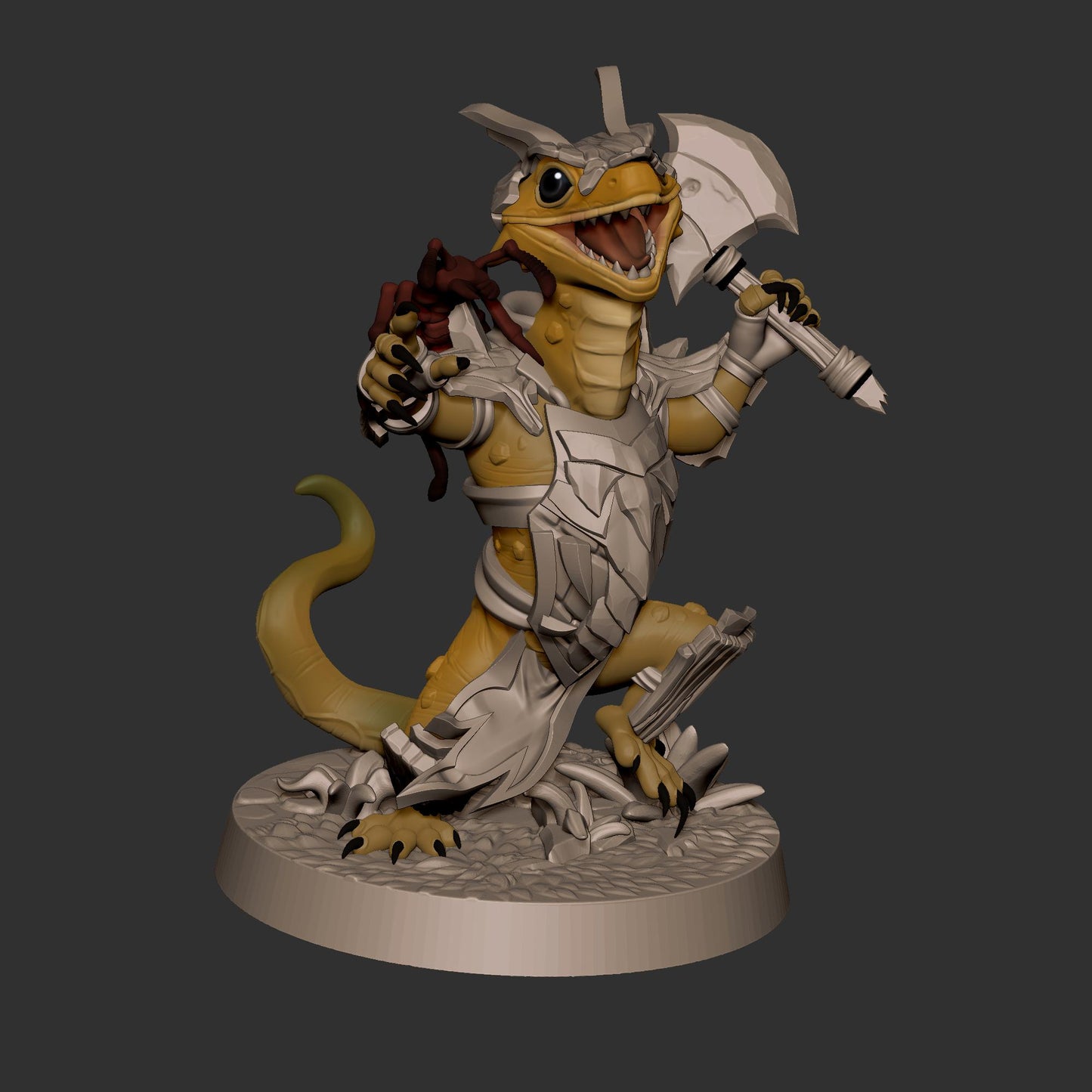 Lizardfolk Barbarian (Medium)  - Tabletop Figure for Dungeons & Dragons, DnD, Pathfinder RPGs, TTRPG