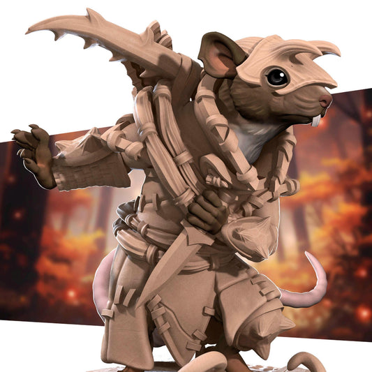 Ratfolk Hunter (Medium) - Tabletop Figure for Dungeons & Dragons, DnD, Pathfinder RPGs, TTRPG