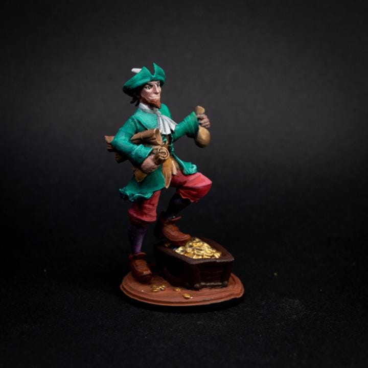 Pirate Dealer NPC (Medium) - Tabletop Figure for Dungeons & Dragons, DnD, Pathfinder RPGs, TTRPG