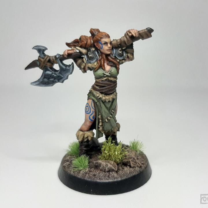 Irya, The Barbarian (Medium) - Tabletop Figure for Dungeons & Dragons, DnD, Pathfinder RPGs, TTRPG