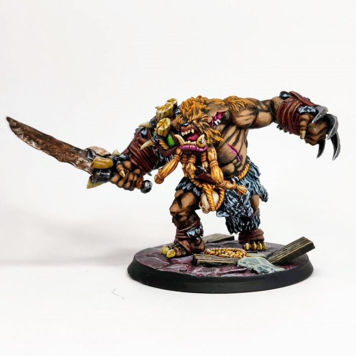 Zhurk, The Bugbear Chief (Large) - Tabletop Figure for Dungeons & Dragons, DnD, Pathfinder RPGs, TTRPG