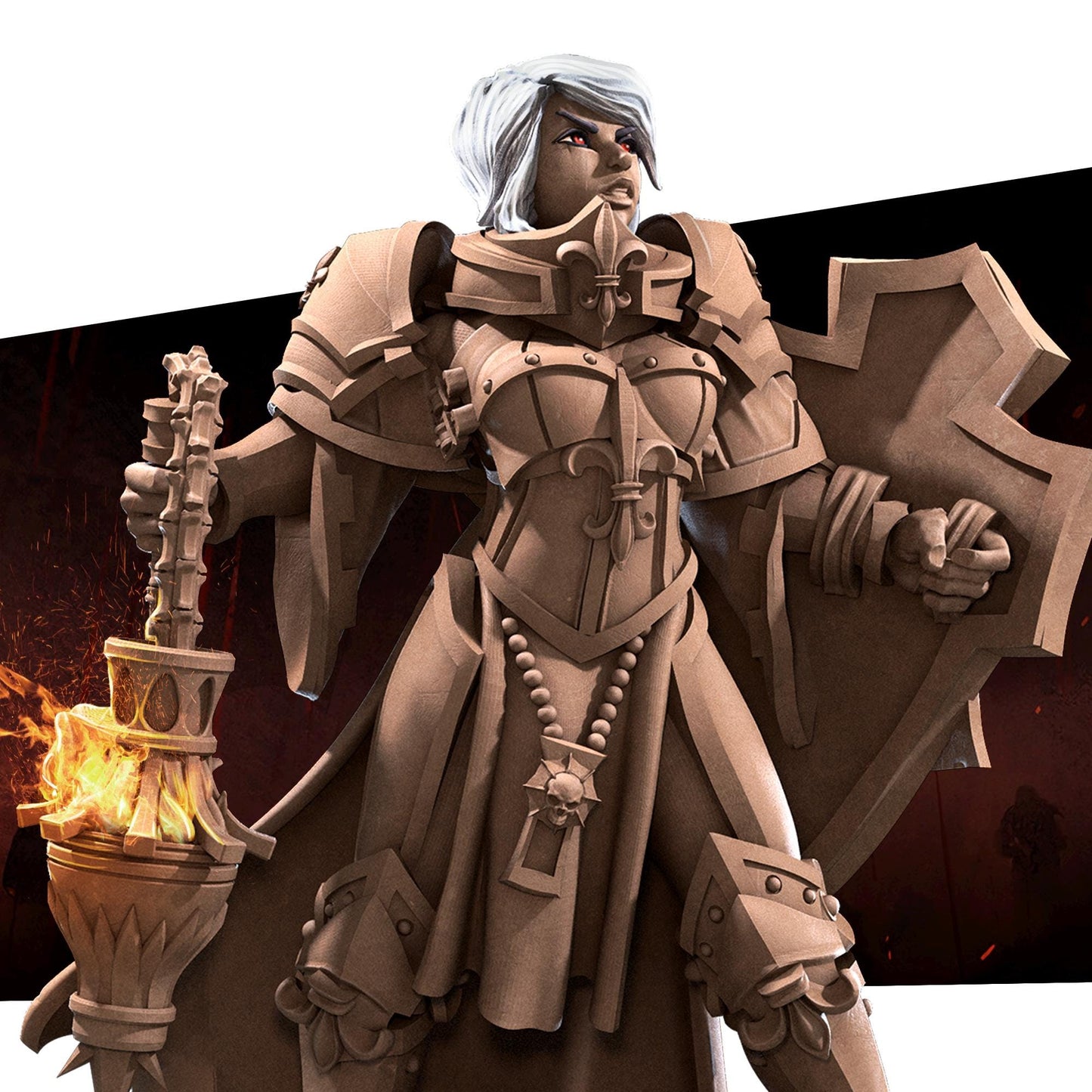 Diana, The War Sister Purifier (Medium) - Tabletop Figure for Dungeons & Dragons, DnD, Pathfinder RPGs, TTRPG