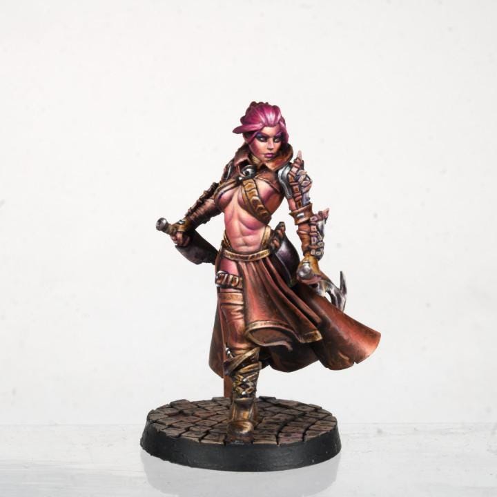 Lilith, the Double-Edged Rogue (Medium) - Tabletop Figure for Dungeons & Dragons, DnD, Pathfinder RPGs, TTRPG