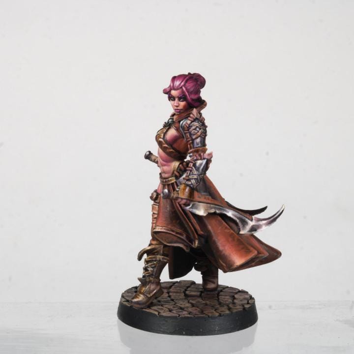 Lilith, the Double-Edged Rogue (Medium) - Tabletop Figure for Dungeons & Dragons, DnD, Pathfinder RPGs, TTRPG