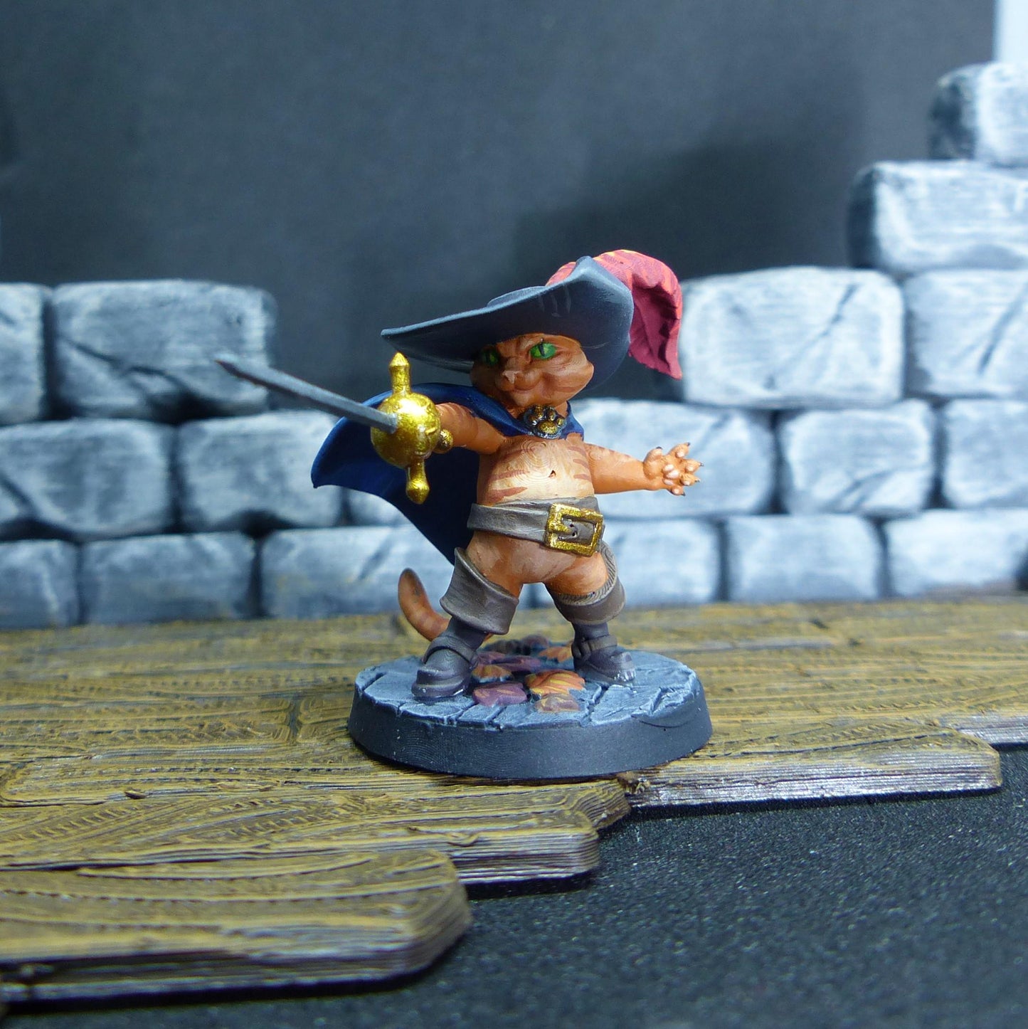 Antonio, The Cat Duellist (Medium) - Tabletop Figure for Dungeons & Dragons, DnD, Pathfinder RPGs, TTRPG