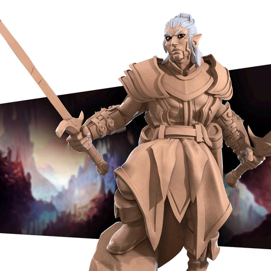 Drow Weapon Master (Medium) - Tabletop Figure for Dungeons & Dragons, DnD, Pathfinder RPGs, TTRPG