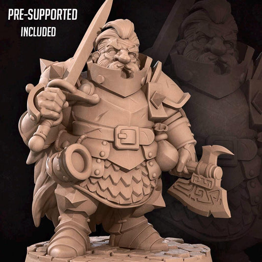 Duergar Warrior (Medium) - Tabletop Figure for Dungeons & Dragons, DnD, Pathfinder RPGs, TTRPG