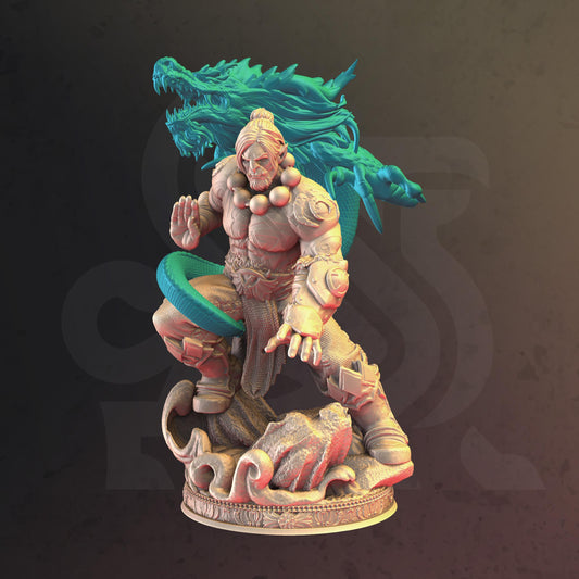 Dragon Spirit Orc Monk - Draak - Tabletop Figure for Dungeons & Dragons, DnD, Pathfinder RPGs, TTRPG