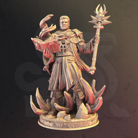 Human Wizard Loremaster - Aaron Drafthold - Tabletop Figure for Dungeons & Dragons, DnD, Pathfinder RPGs, TTRPG