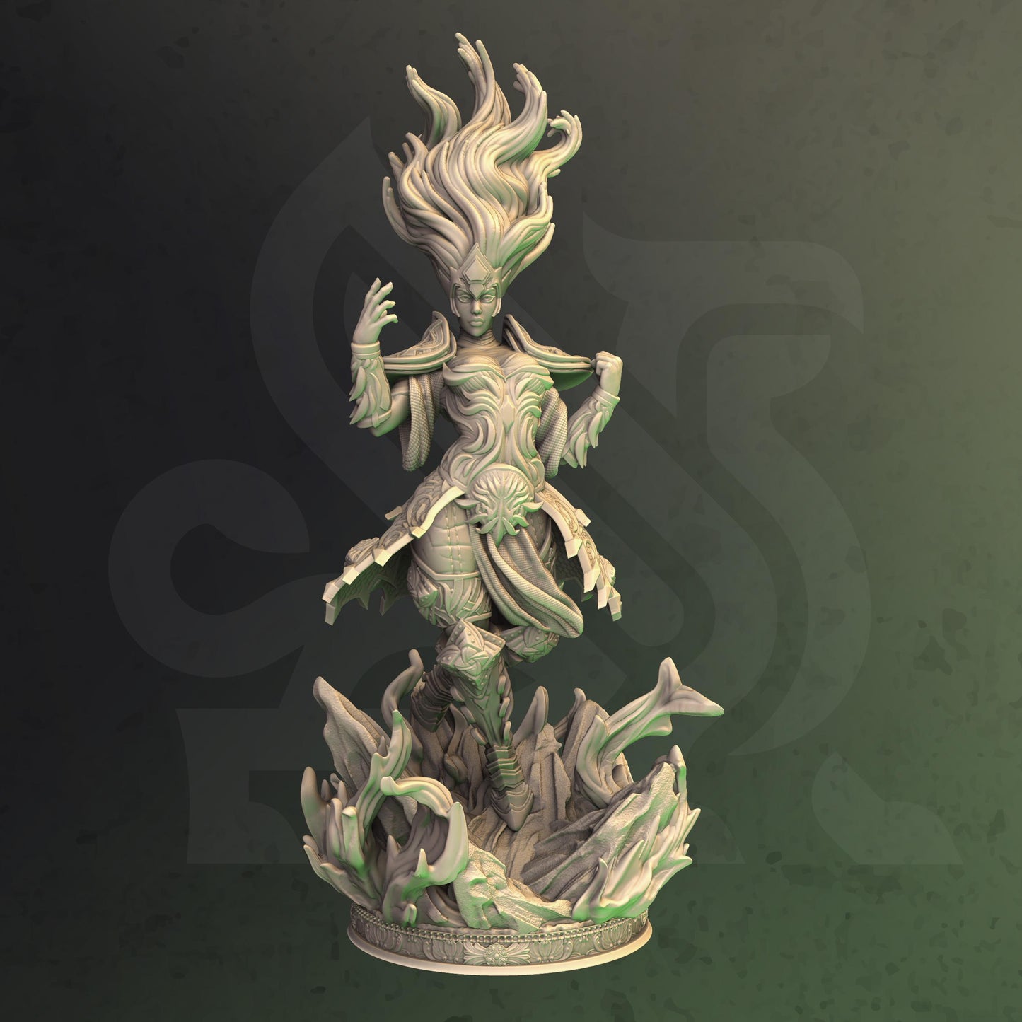 Fiery Sorceress - Erimila - Tabletop Figure for Dungeons & Dragons, DnD, Pathfinder RPGs, TTRPG