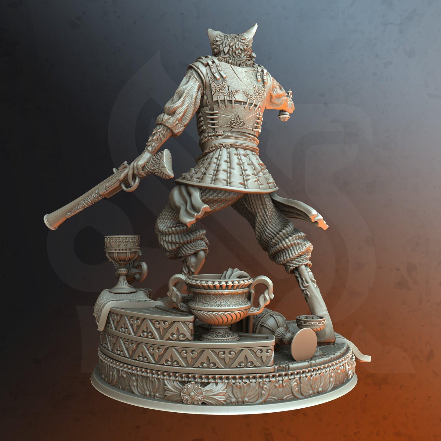 Sultan's Bodyguard - Gunslinger Kara'Ta - Tabletop Figure for Dungeons & Dragons, DnD, Pathfinder RPGs, TTRPG