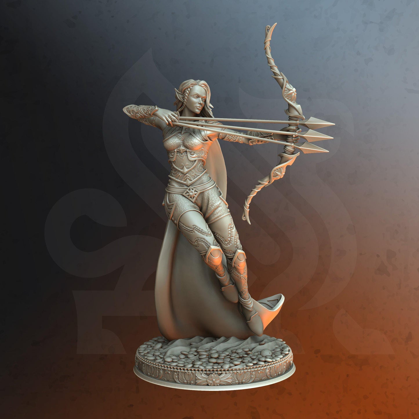 Divine Archer - Sairena - Tabletop Figure for Dungeons & Dragons, DnD, Pathfinder RPGs, TTRPG