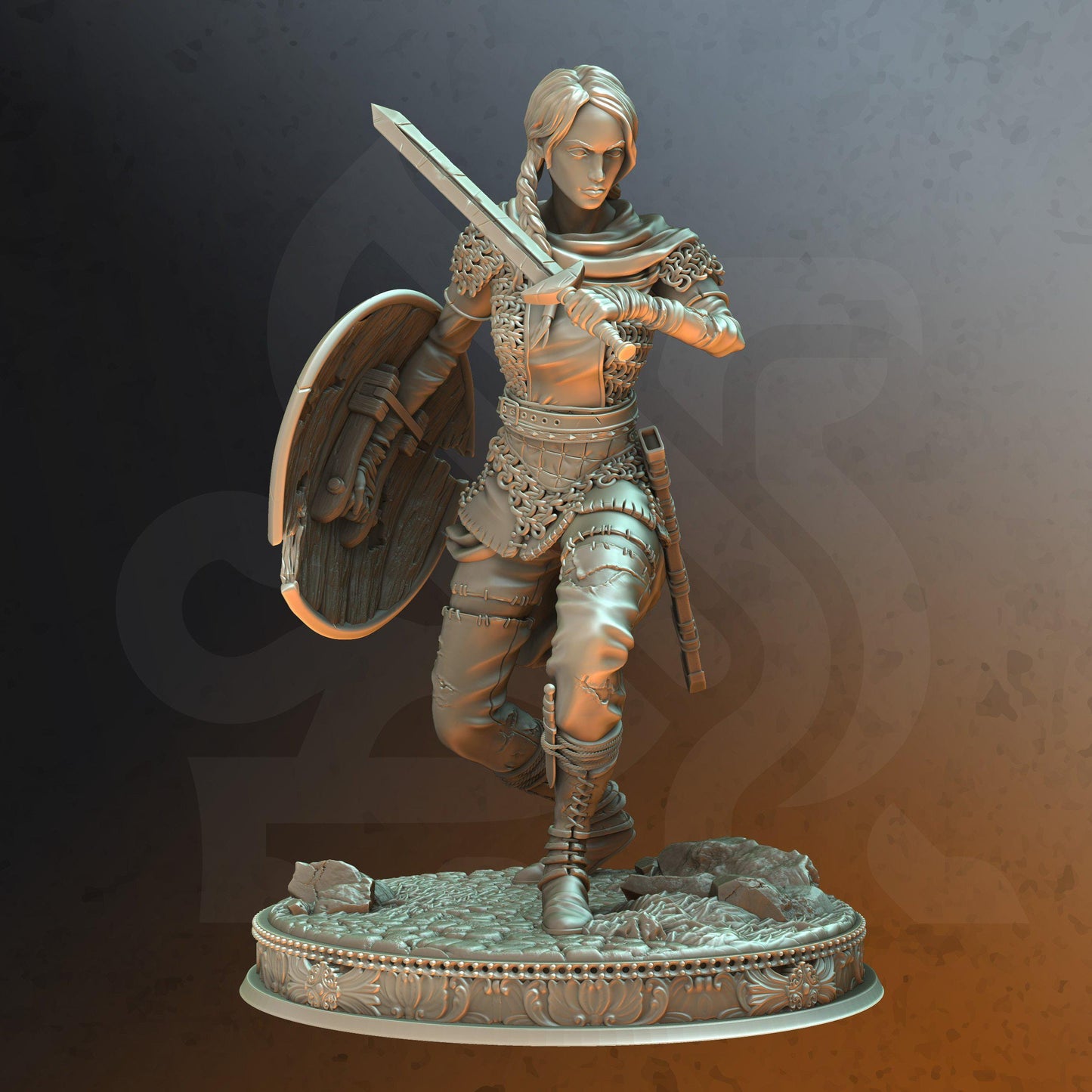 Shield-maiden - Freya The Fearless - Tabletop Figure for Dungeons & Dragons, DnD, Pathfinder RPGs, TTRPG